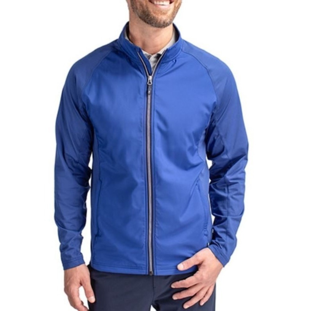 Cutter & Buck Jacket Sz XL Adapt Eco Knit Hybrid Blue Dadcore Full Zip New